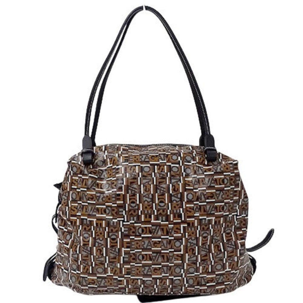 LMT: Salvatore Ferragamo Shoulder Brown Pouch Attached Handbag -NWOT - Picture 5 of 16